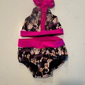 Kids Matching Set with Pink and Black Design